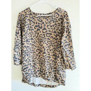 SOFT SURROUNDINGS LEOPARD PRINT Raelynn Lyocell Pullover M RETAIL $89